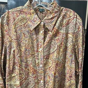 Ralph Lauren Paisley Red Orange Yellow Shirt